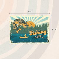 Plenty Gifts Sign Metal Fishing Life (h)