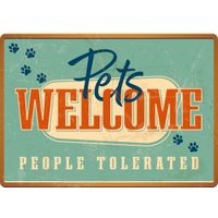 Plenty Gifts Sign Metal Pets Welcome (h)