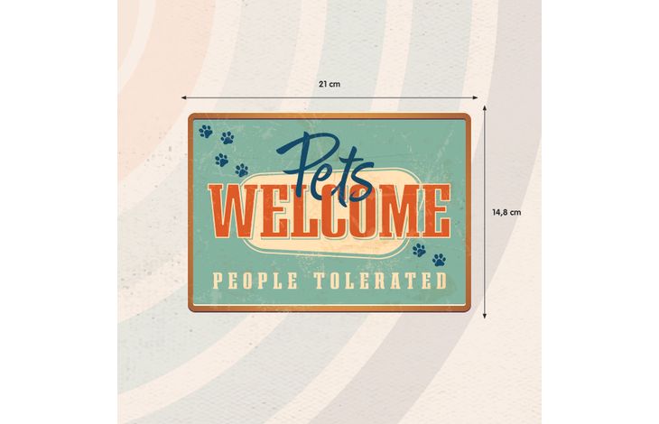 Plenty Gifts Sign Metal Pets Welcome (h)