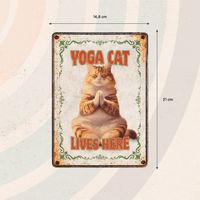 Plenty Gifts Sign Metal Yoga Cat (v)