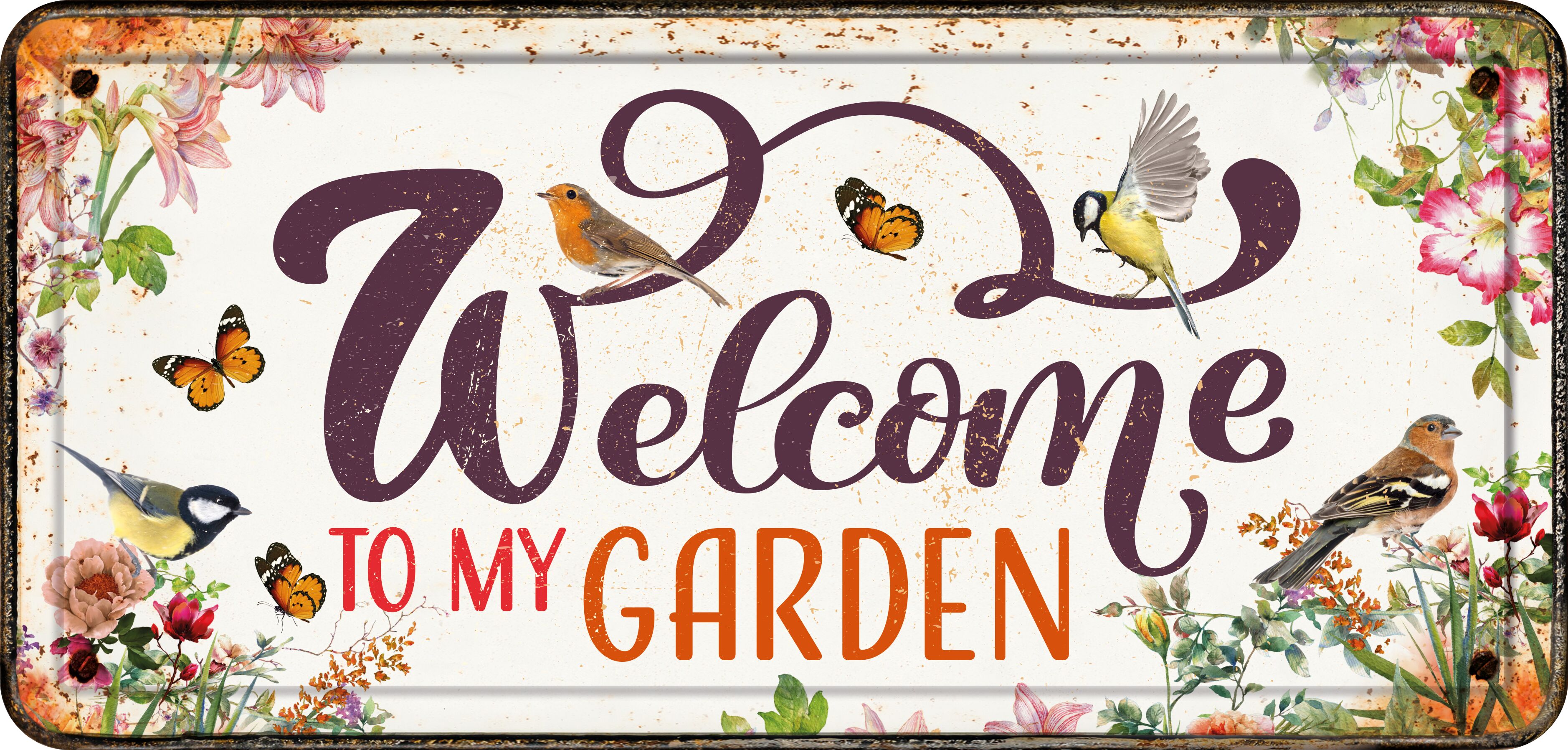 Plenty Gifts Sign Metal HL Welcome To My Garden