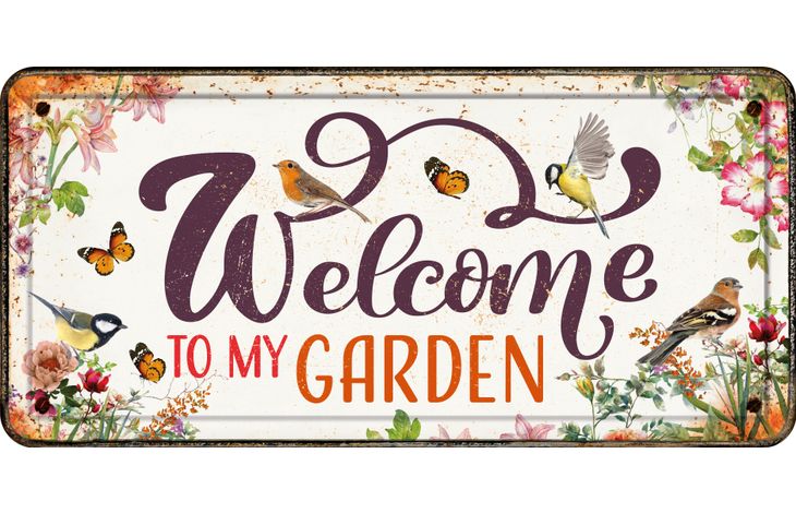 Plenty Gifts Sign Metal HL Welcome To My Garden