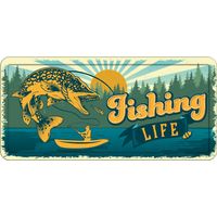Plenty Gifts Sign Metal HL Fishing Life