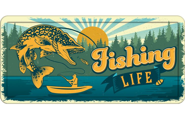 Plenty Gifts Sign Metal HL Fishing Life