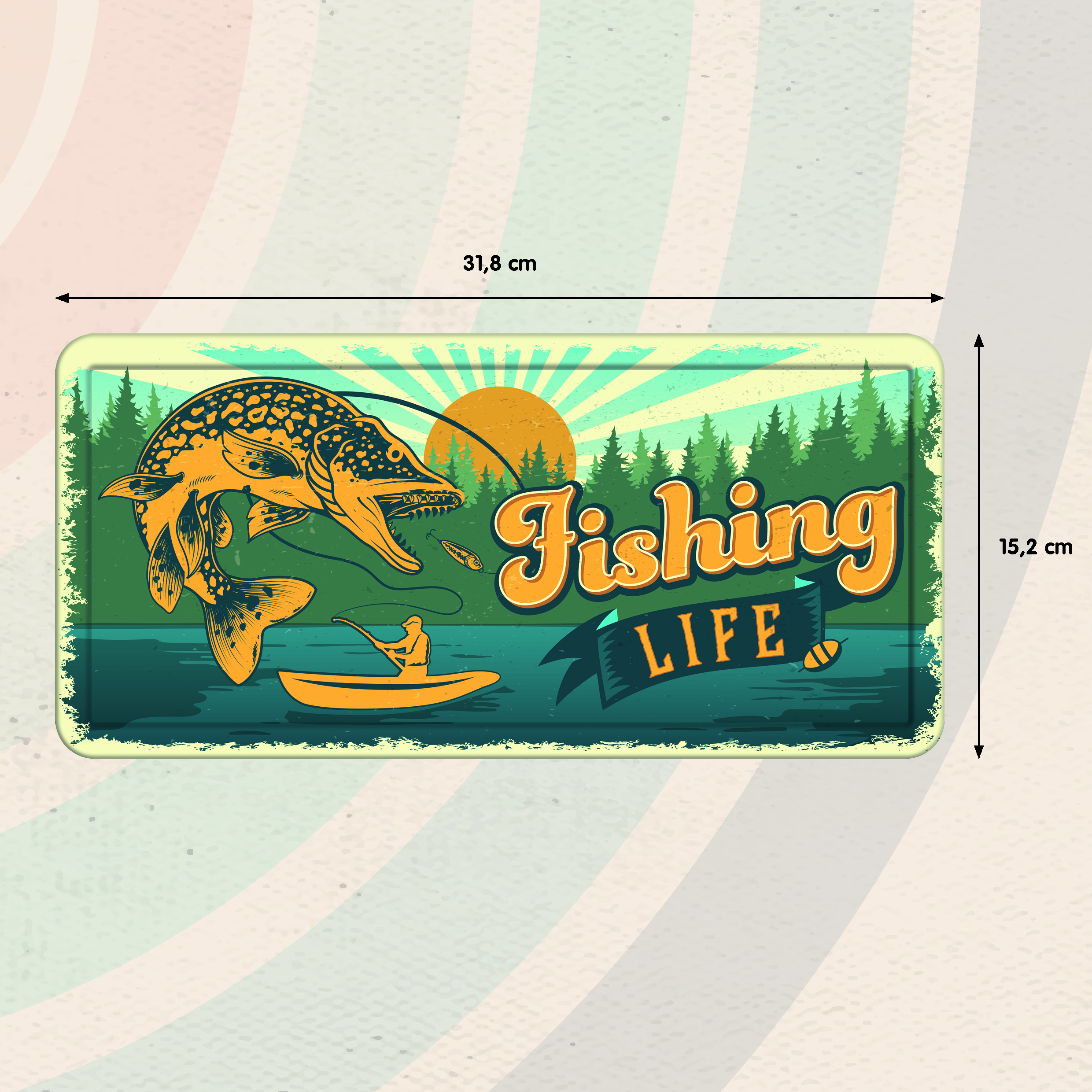 Plenty Gifts Sign Metal HL Fishing Life