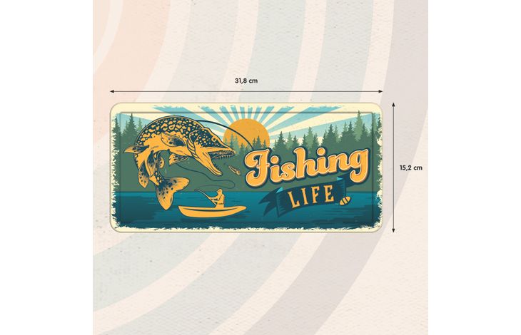 Plenty Gifts Sign Metal HL Fishing Life