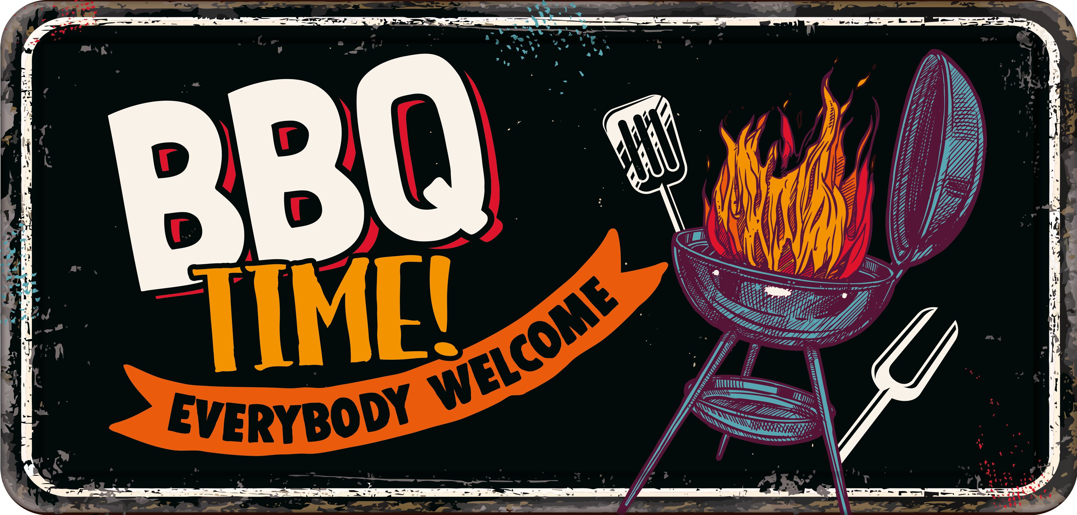 Plenty Gifts Sign Metal HL BBQ Time