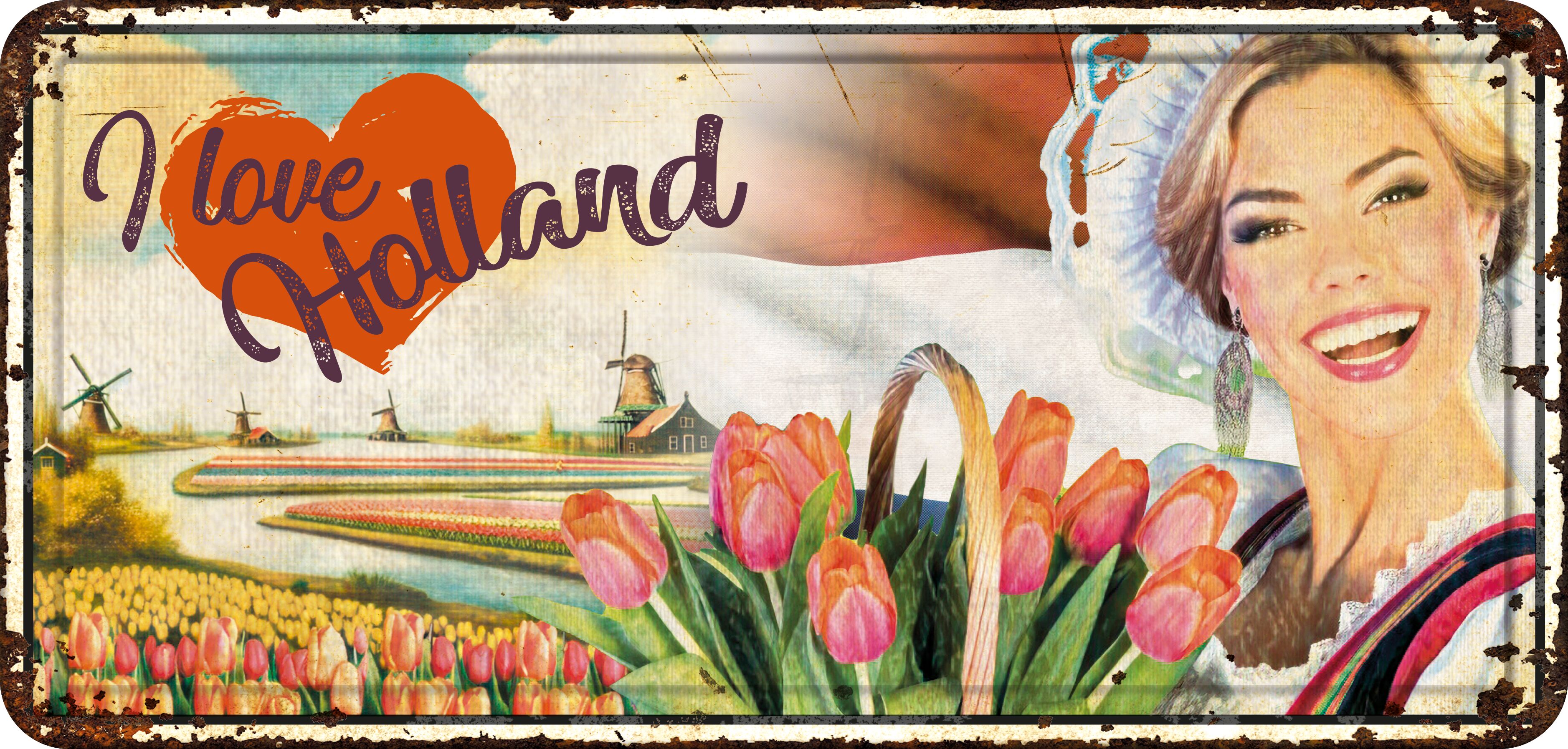 Plenty Gifts Sign Metal HL I Love Holland