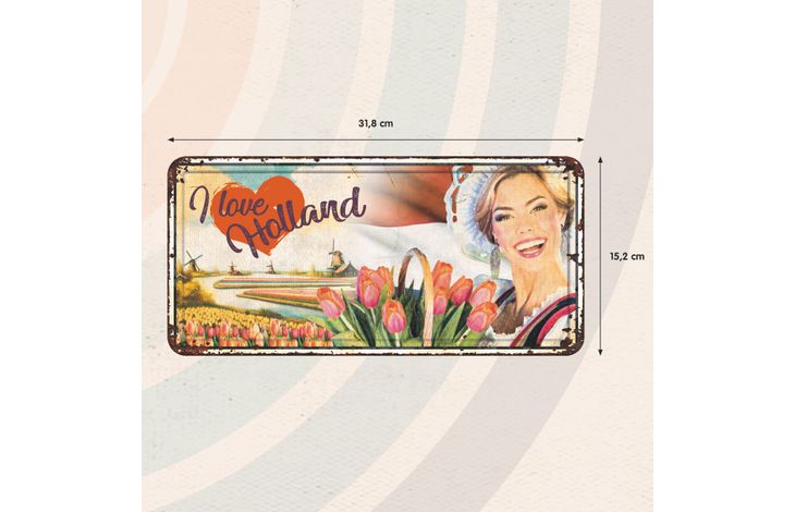 Plenty Gifts Sign Metal HL I Love Holland