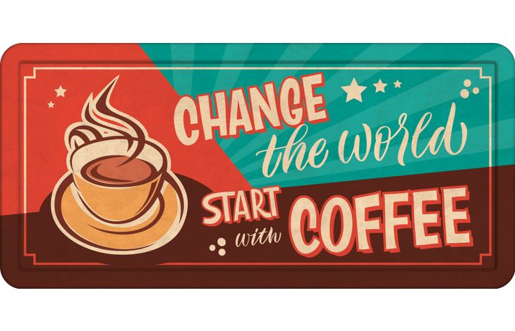 Plenty Gifts Sign Metal HL Change the World Coffee