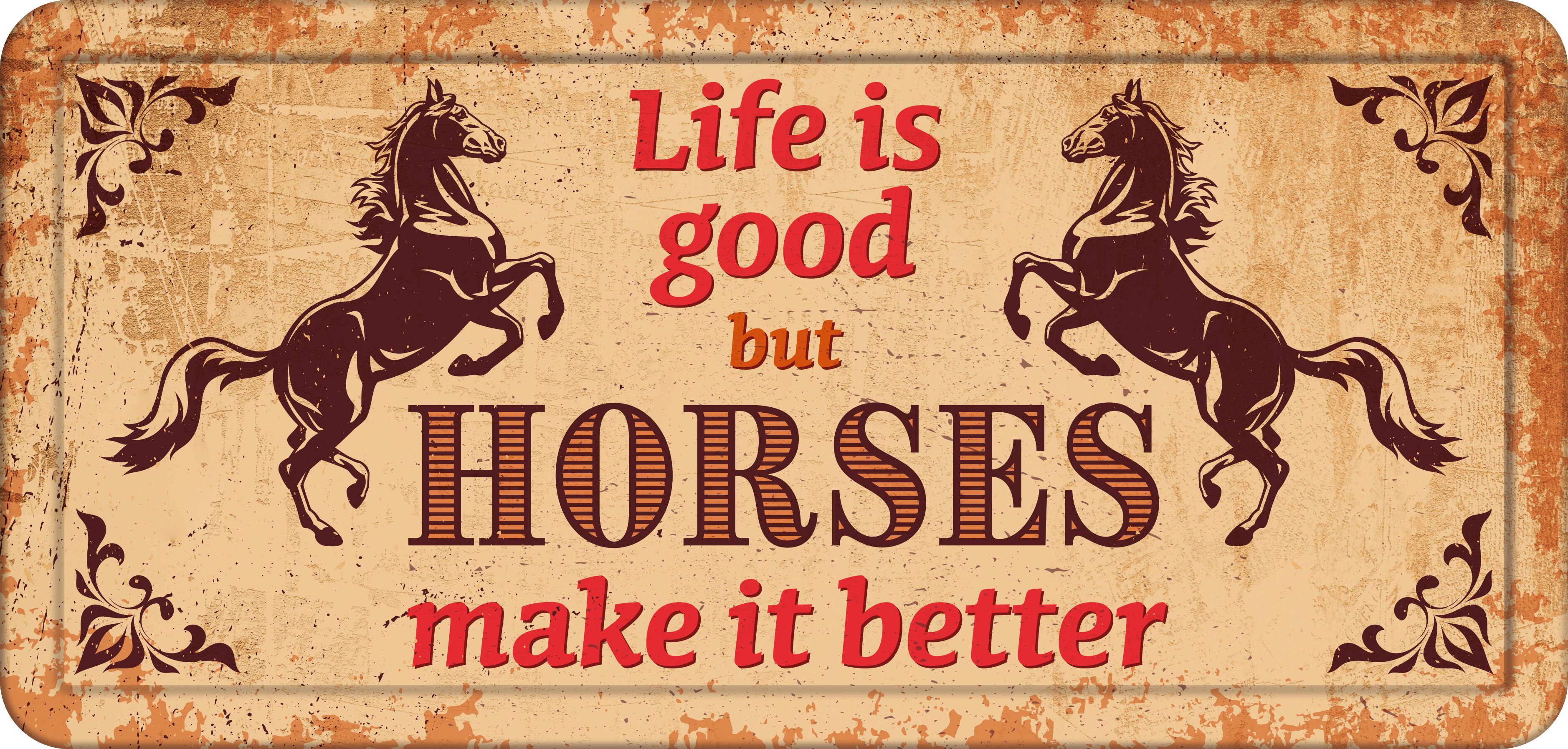 Plenty Gifts Sign Metal HL Horses