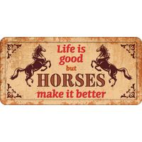 Plenty Gifts Sign Metal HL Horses