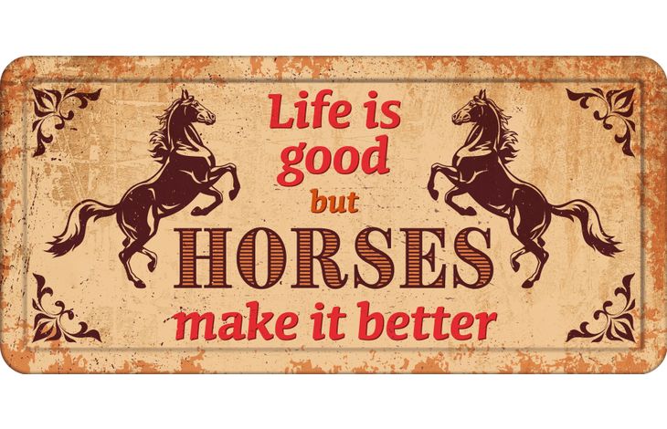 Plenty Gifts Sign Metal HL Horses