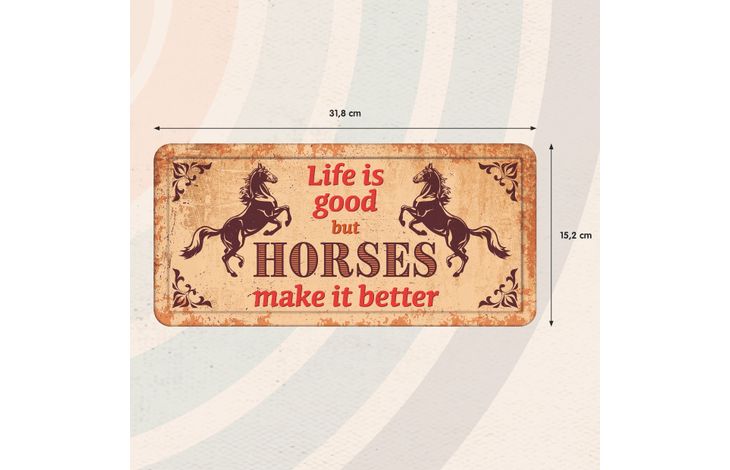 Plenty Gifts Sign Metal HL Horses