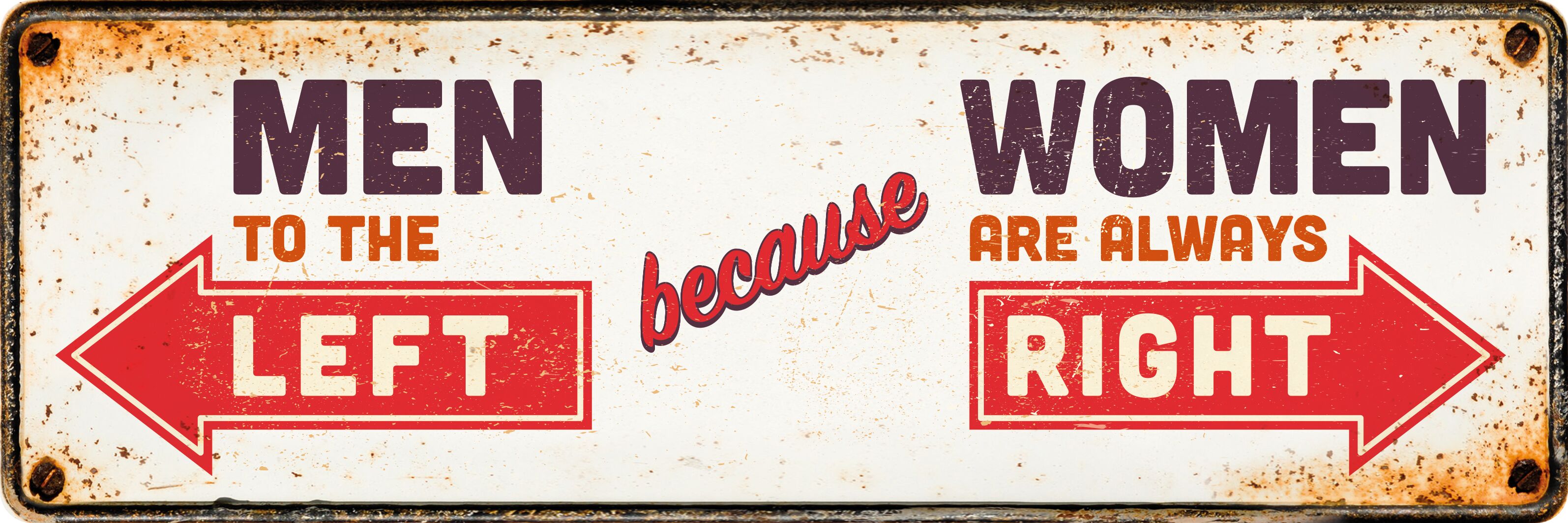 Plenty Gifts Sign Metal HM Men Left Women Right