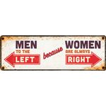 Sign Metal HM Men Left Women Right