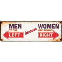 Plenty Gifts Sign Metal HM Men Left Women Right