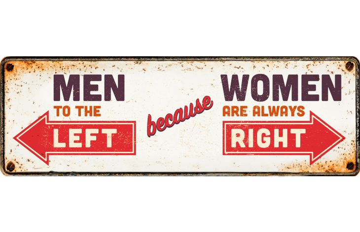 Plenty Gifts Sign Metal HM Men Left Women Right