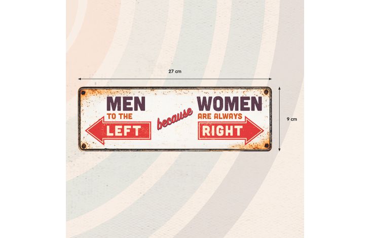 Plenty Gifts Sign Metal HM Men Left Women Right
