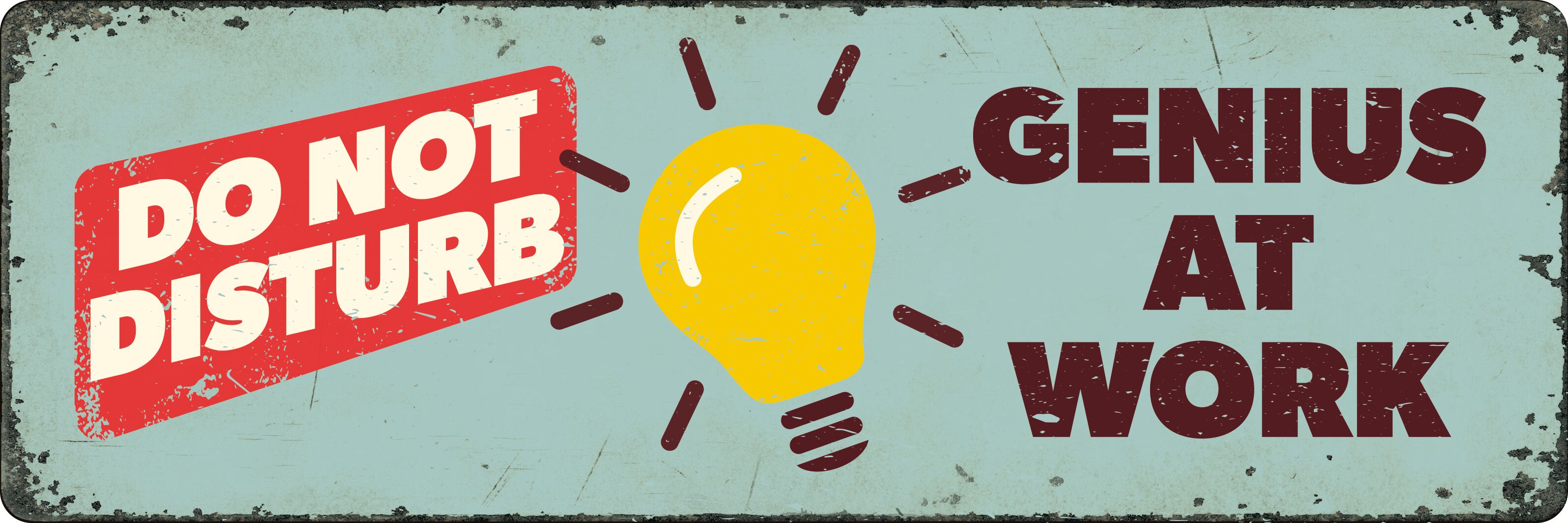 Plenty Gifts Sign Metal HM Genius At Work