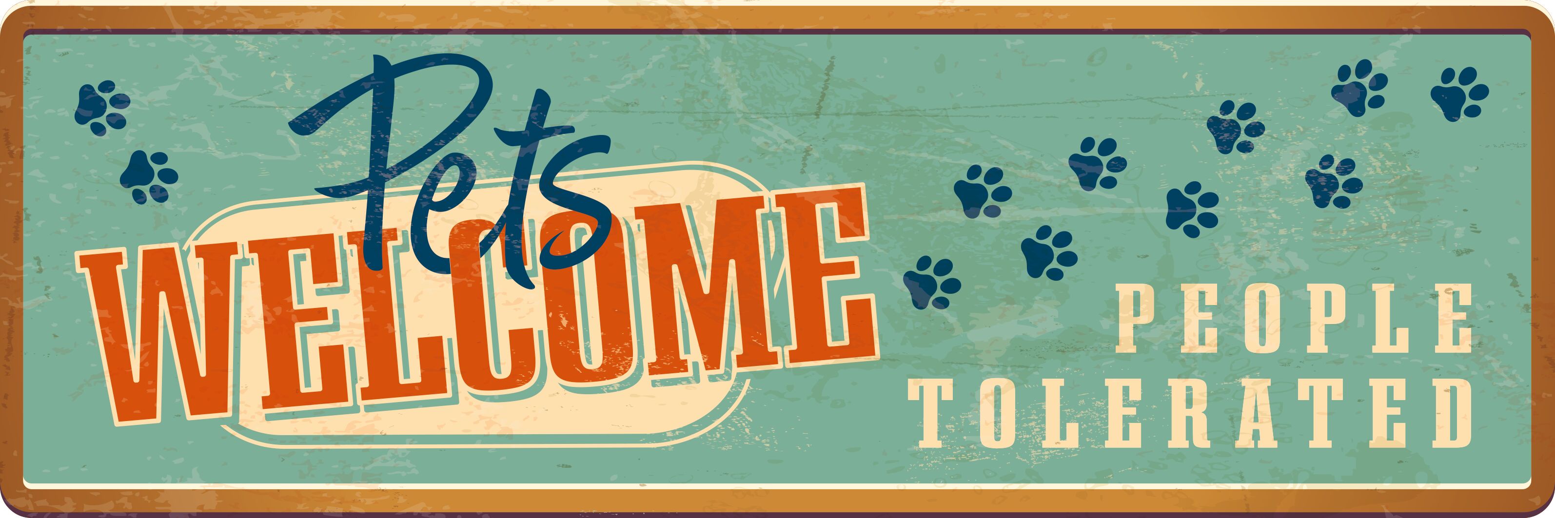 Plenty Gifts Sign Metal HM Pets Welcome