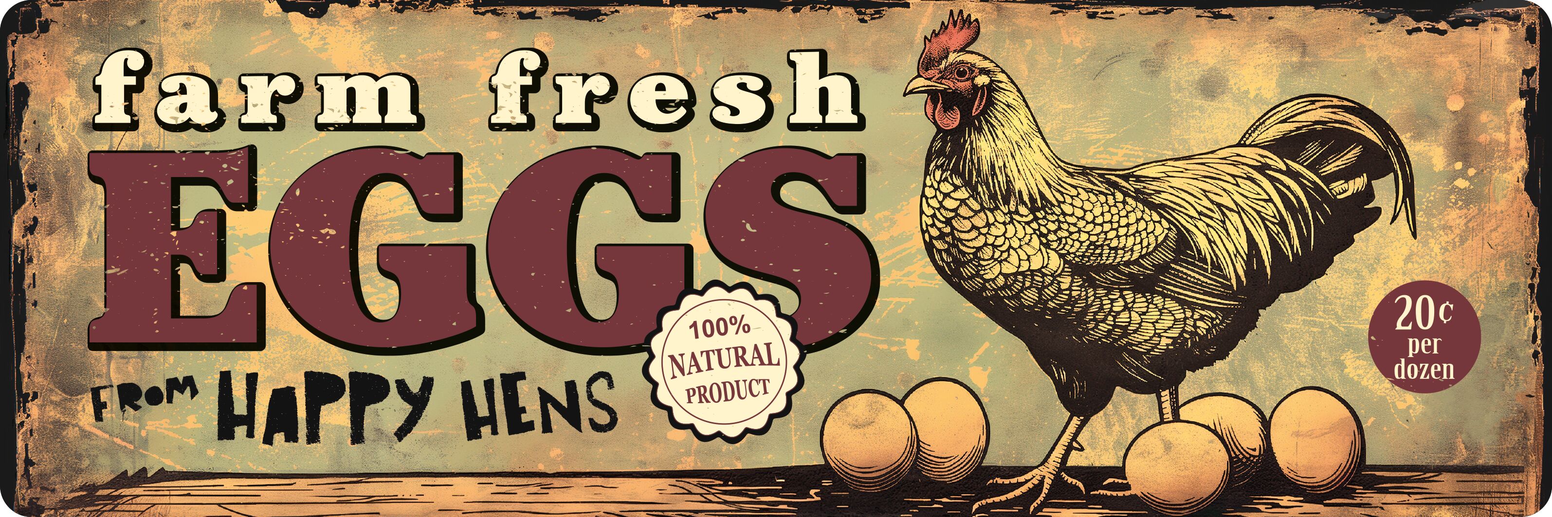 Plenty Gifts Sign Metal HM Farm Fresh Eggs