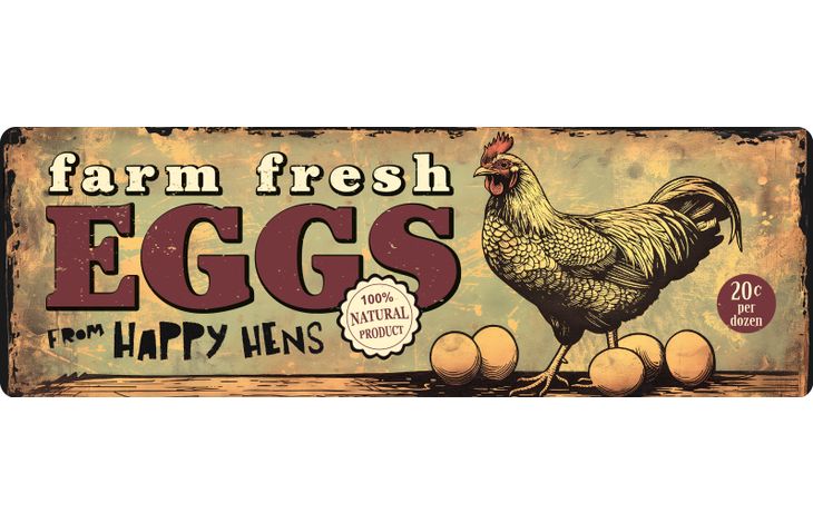 Plenty Gifts Sign Metal HM Farm Fresh Eggs