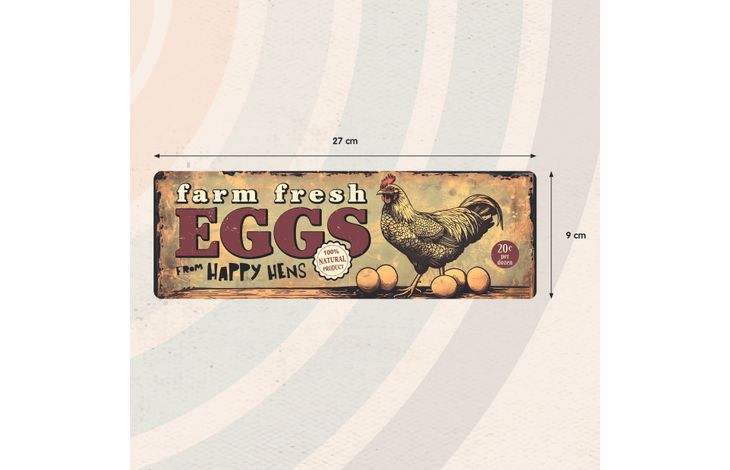 Plenty Gifts Sign Metal HM Farm Fresh Eggs