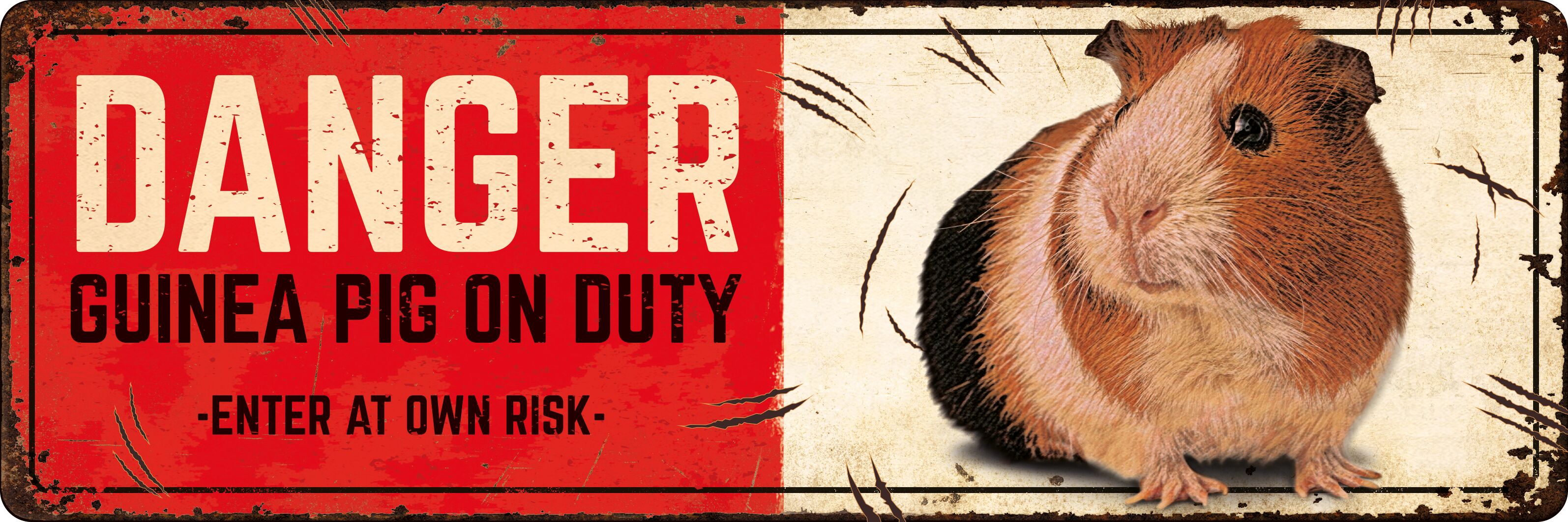 Plenty Gifts Sign Metal HM Danger Guinea Pig