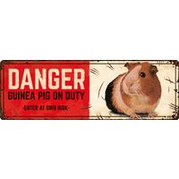 Plenty Gifts Sign Metal HM Danger Guinea Pig