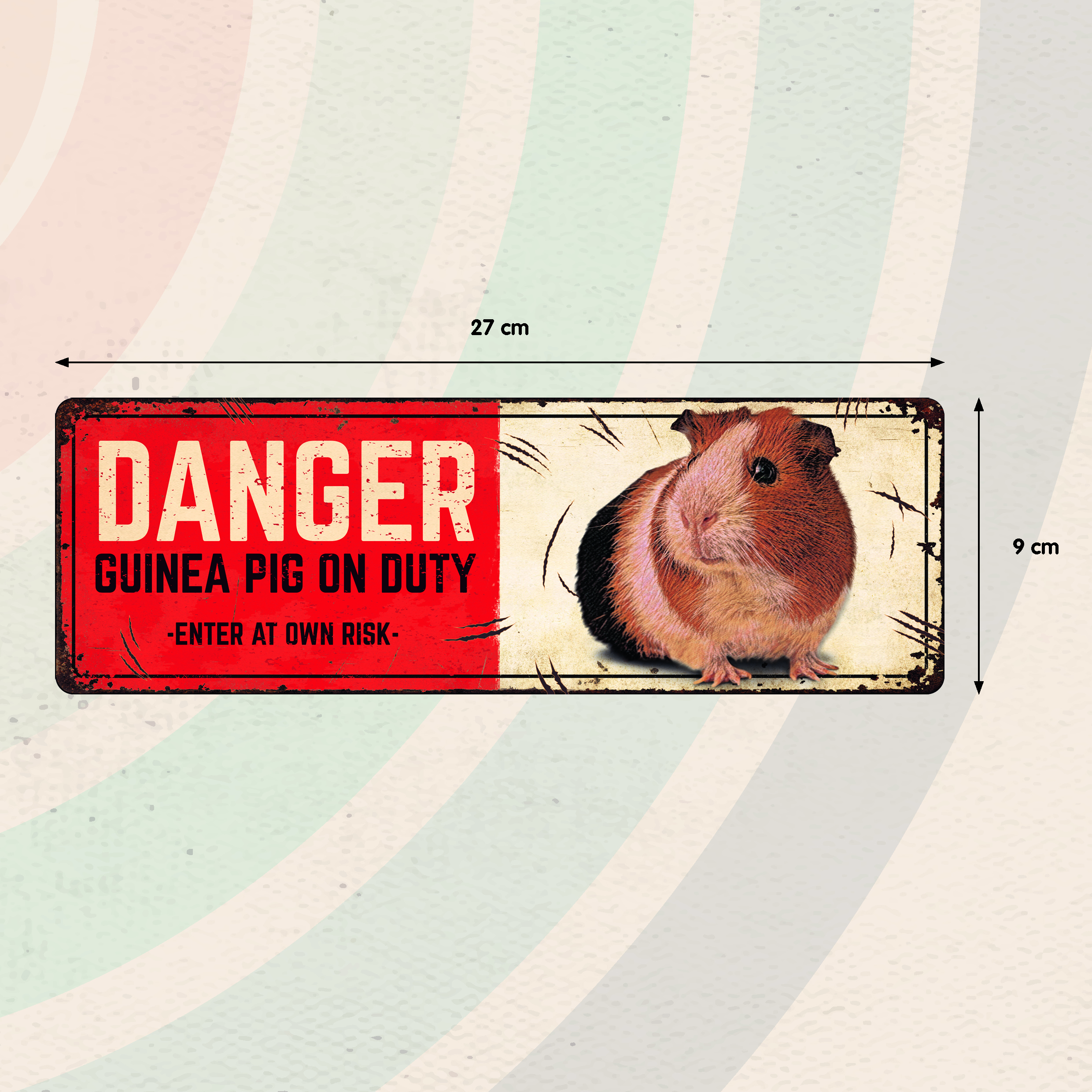Plenty Gifts Sign Metal HM Danger Guinea Pig