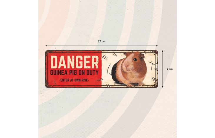 Plenty Gifts Sign Metal HM Danger Guinea Pig