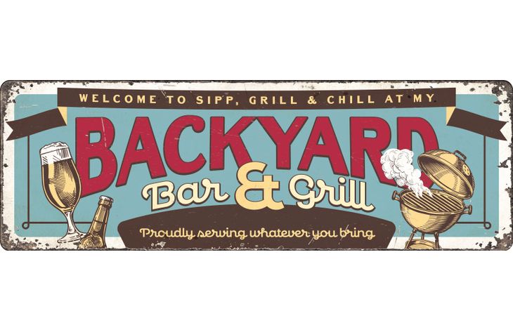 Plenty Gifts Sign Metal HM Backyard Bar & Grill