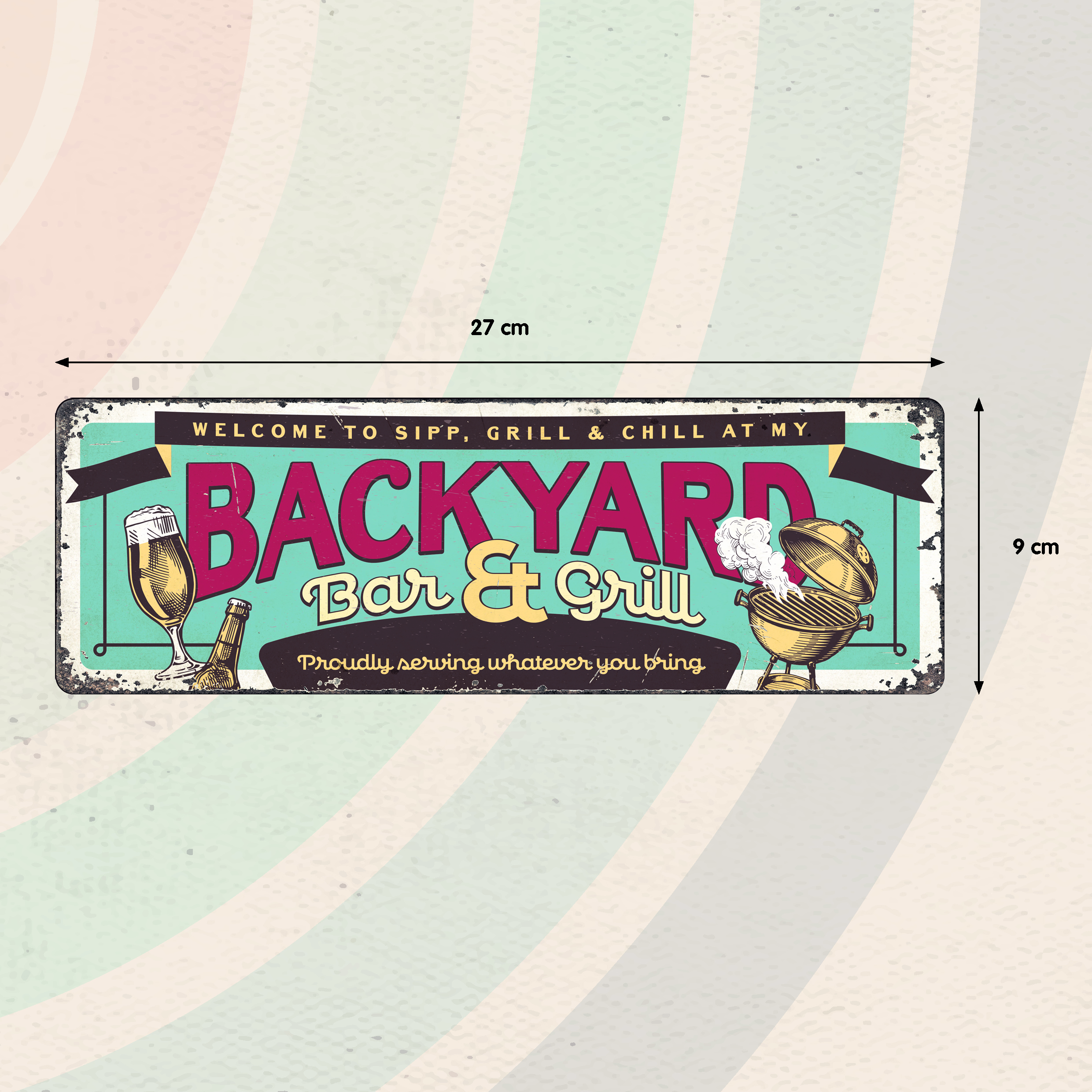 Plenty Gifts Sign Metal HM Backyard Bar & Grill