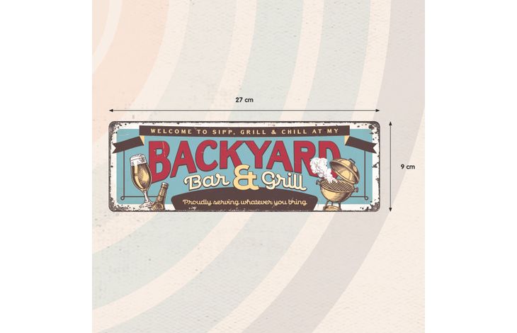Plenty Gifts Sign Metal HM Backyard Bar & Grill