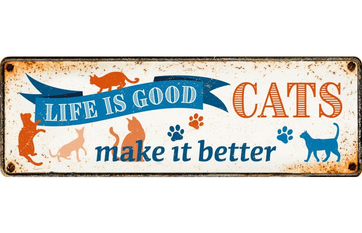 Plenty Gifts Sign Metal HM Life Is Good Cats