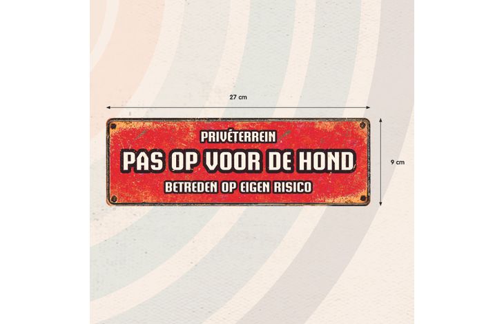 Plenty Gifts Bord Blik HM Pas Op Voor De Hond