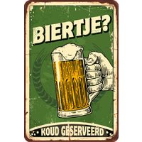 Plenty Gifts Bord Blik A4 Biertje (v)