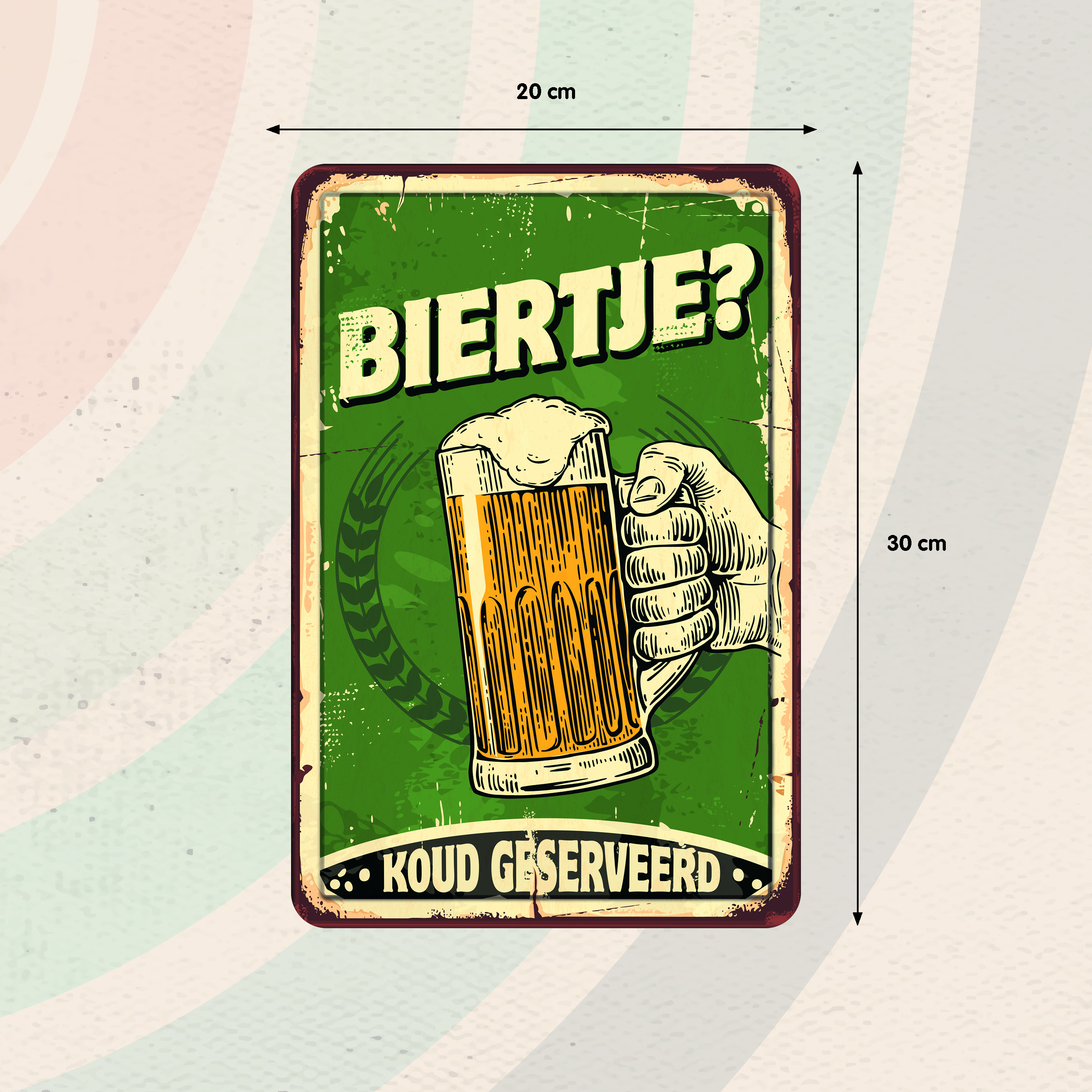 Plenty Gifts Bord Blik A4 Biertje (v)