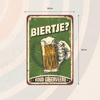 Plenty Gifts Bord Blik A4 Biertje (v)