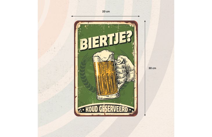 Plenty Gifts Bord Blik A4 Biertje (v)