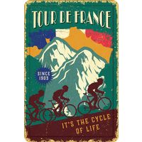 Plenty Gifts Sign Metal A4 Tour De France (v)