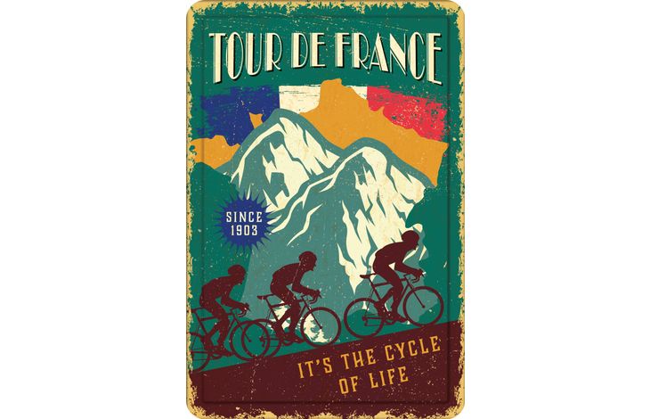 Plenty Gifts Sign Metal A4 Tour De France (v)