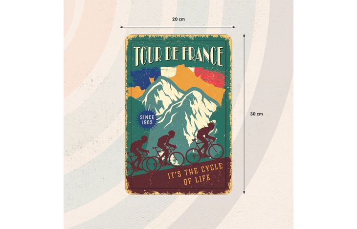 Plenty Gifts Sign Metal A4 Tour De France (v)