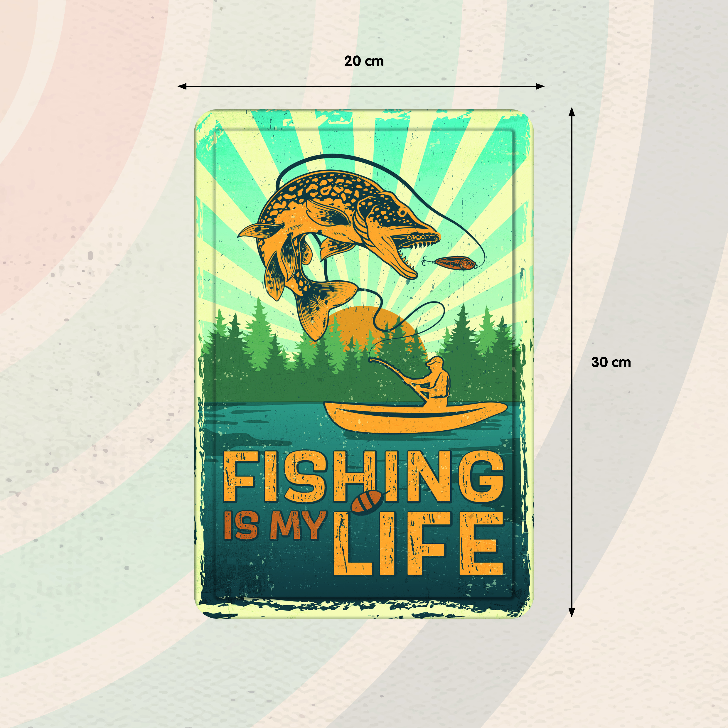 Plenty Gifts Sign Metal A4 Fishing Is My Life (v)