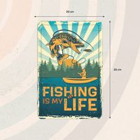 Plenty Gifts Sign Metal A4 Fishing Is My Life (v)