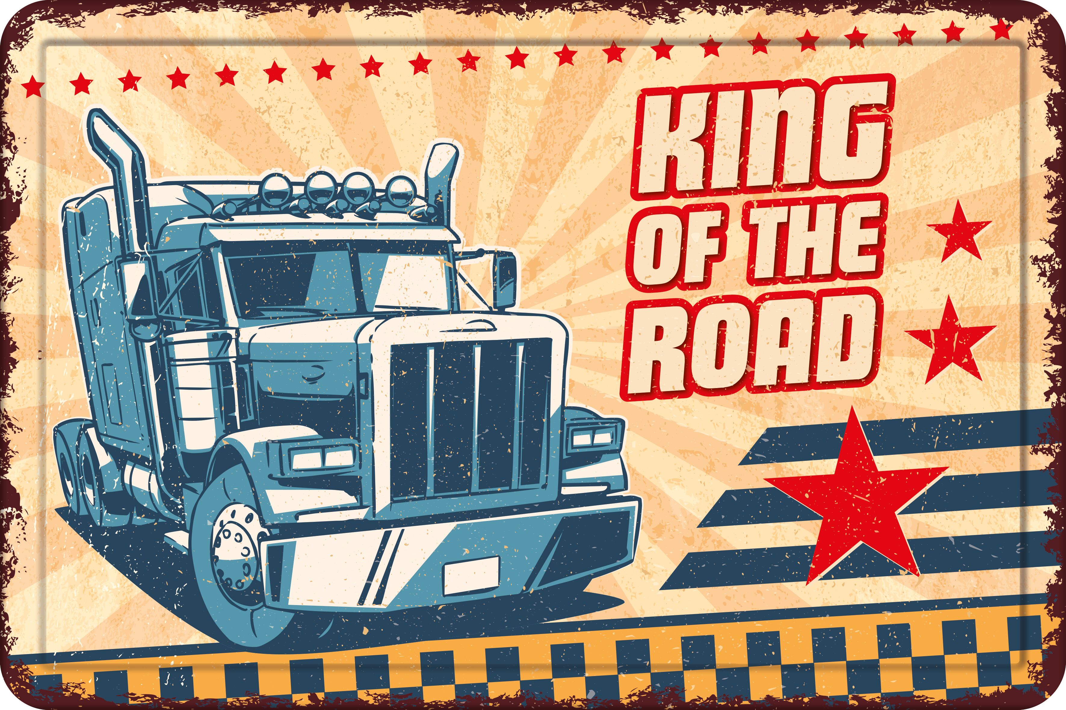 Plenty Gifts Sign Metal A4 King Of The Road (h)