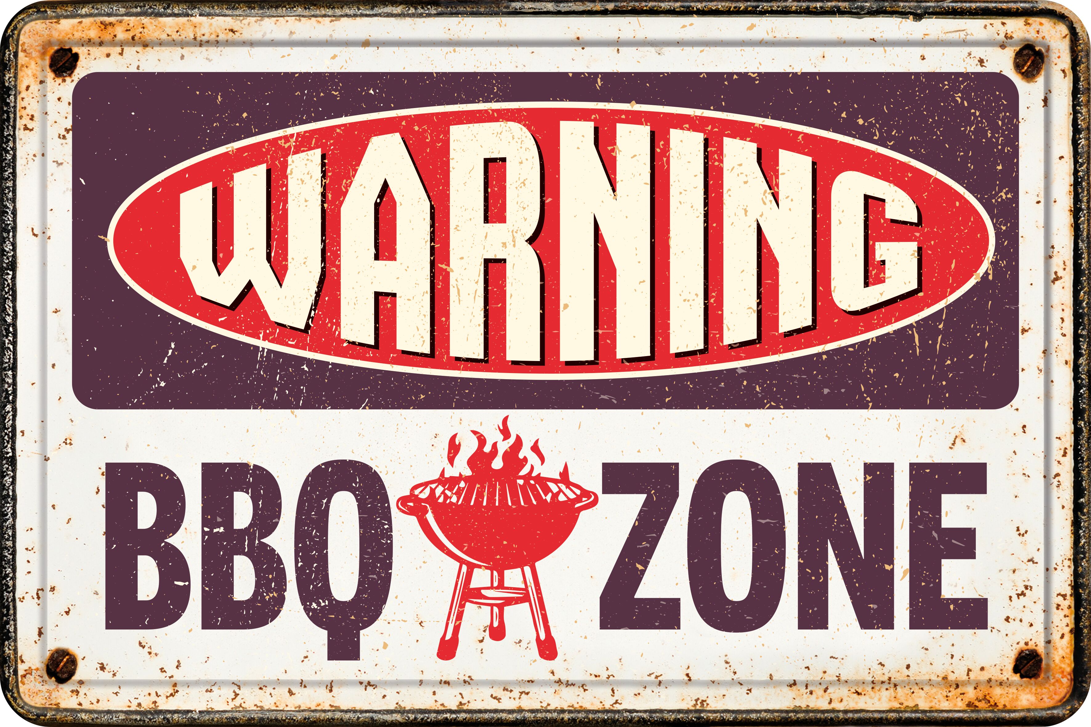 Plenty Gifts Sign Metal A4 BBQ Zone (h)