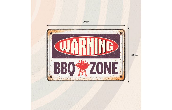 Plenty Gifts Sign Metal A4 BBQ Zone (h)