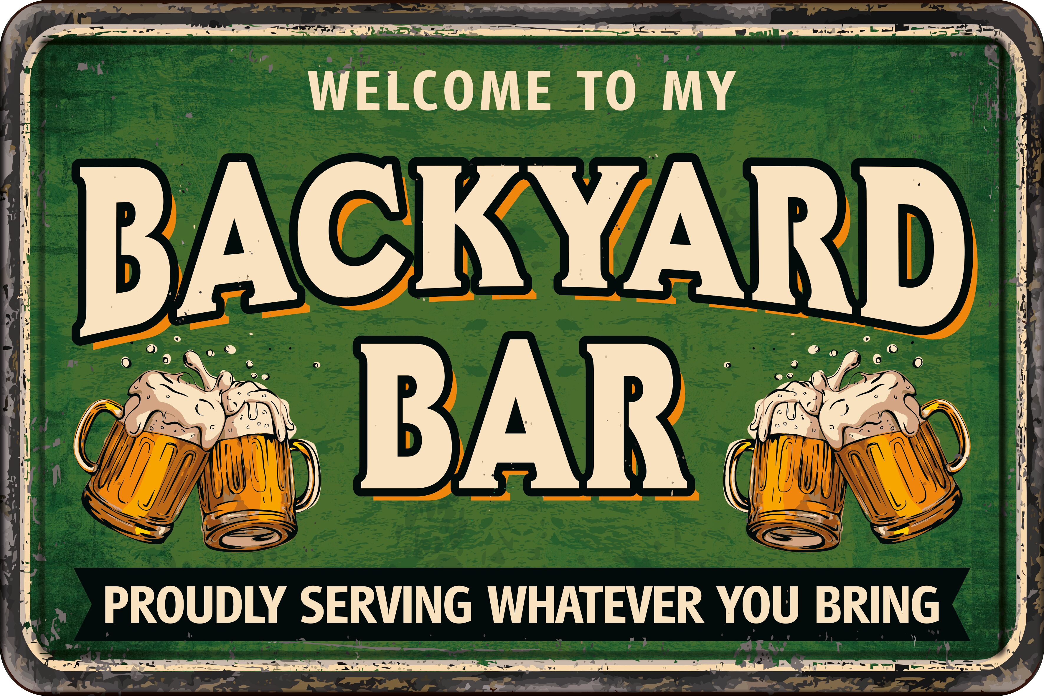 Plenty Gifts Sign Metal A4 Backyard Bar (h)